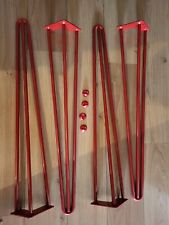 4x Hairpin Table Legs (Hairpin Leg Company) Legs Set  - 71cm - Red