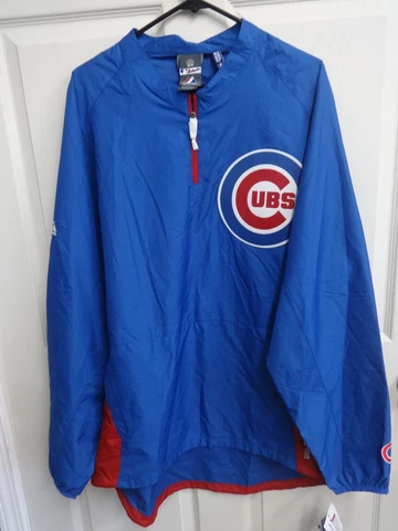 NWT Dead Stock Majestic Chicago Cubs Pullover Cool Base Baseball Jacket Men XL Cover
