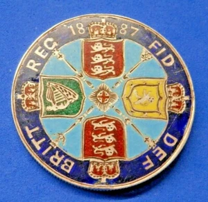 Enamelled Coin Queen Victoria Double Florin 1887 .925 Sterling Silver 5 Colours - Picture 1 of 3