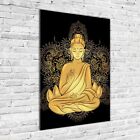 Wandbild Kunst-Druck auf Hart-Glas hochkant 70x100 Buddha Mandala