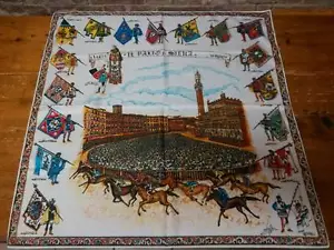 PALIO DI SIENA - Fazzoletto PIAZZA DEL CAMPO (fuori prod) 80 x 80 - scarf new! - Foto 1 di 1
