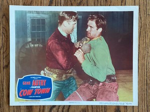 Original Cow Town Movie Lobby Card Cowboy Gene Autry Fight Gail Davis 1950