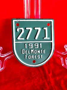 DEL MONTE FOREST - Pebble Beach Nummernschild "Gate Pass" Badge # 2771 von 1991 - Bild 1 von 3