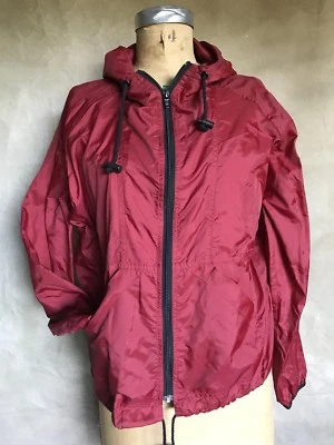 GAP WINDBREAKER JACKET Hooded Dark Red Vintage 1990s Womens L Kanga Pocket - Image 1 of 4