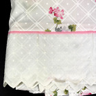 Springmaid Newport twin flat sheet pink purple flowers eyelet percale cottage N