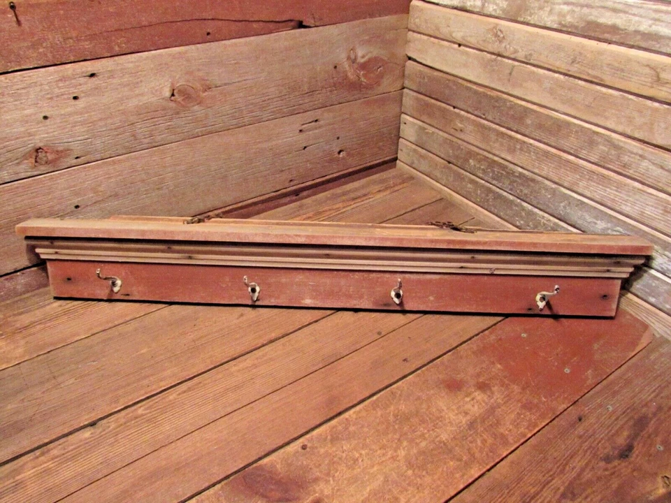 ANTIGUO VESTÍBULO O PASILLO ESTANTE CON BASTONES GANCHOS COLGANTES DE METAL Foto 1 de 4