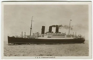 TSS TRANSYLVANIA,  ANCHOR LINE, PAQUEBOT POSTAL HISTORY - Shipping Postcard - Picture 1 of 2