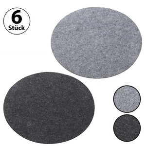 6x Platzset Filz Rund Ø35cm Tischset Platzdecke Untersetzer Hellgrau Dunkelgrau - Bild 1 von 4