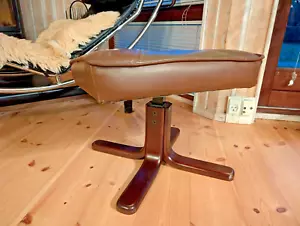 Hocker Leder Vintage 60er Fußhocker Retro Ottomane Danish Pouf Westnofa Ära B28 - Bild 1 von 8