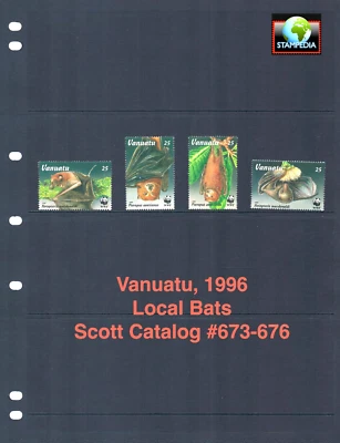 Valor Scott de $2,80 - 1996 murciélagos Vanuatu Islas del Pacífico Sur CV MNH NH UMM Foto 1 de 4