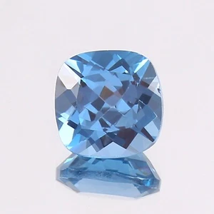 A+ Natural Grade Flawless Blueish Aquamarine Loose Cushion Cut Gemstone 6x6 MM - Imagen 1 de 4