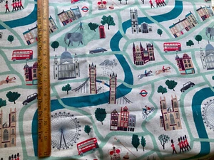 London Town, Cotton + Steel, Sara Mulvanny, Canvas, Fabric Panel, New, 40 x 44 - Picture 1 of 4