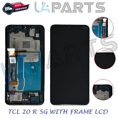 UA PARTS Replacement For TCL 20R 20 R 5G T767H Touch Screen Digitizer LCD Display + Frame