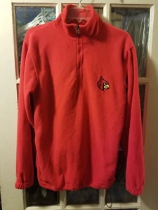Louisville Cardinals 1/3 Zip Fleece Pullover Adult S Cards Louie Lamar Jackson - Picture 1 of 5