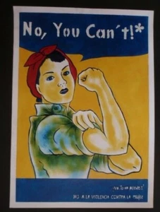 NO, YOU CAN’T Cuban Screenprint Poster for CUBA Me-Too Gender Violence Campaign - Picture 1 of 4