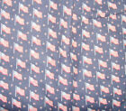 American Flags Flying On Blue Fourth Of July Classic Usa Regal Fabric Material