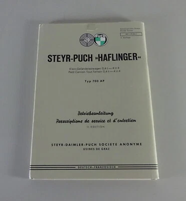 Manuale D'uso Steyr-Puch Haflinger 700 AP Fuoristrada Esercito Svizzero 1970 - Immagine 1 di 4