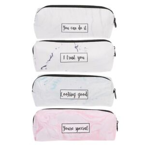 Portable Stationery Box Cute Cosmetic Bag Leather Pocket Pencil Holder for Women