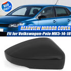 Right Side Gloss Black Door Wing Mirror Cover Cap Case For VW Polo MK5 2009-2017