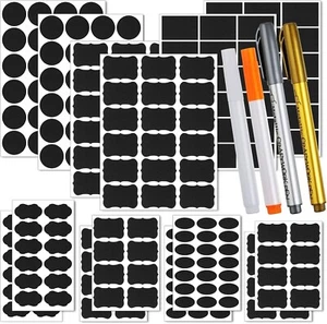 14 Pieces 218 Chalkboard Labels, with 2 Permanent Marker 2 Erasable Chalk Pen Wa - Picture 1 of 8