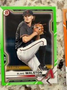 2021 BOWMAN NEON GREEN PROSPECT CARD /399 DIAMONDBACKS BLAKE WALSTON #BP-104 - Foto 1 di 1
