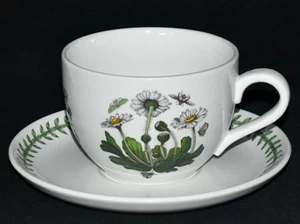 Portmeirion Botanic Garden Jumbo 23-ounce Daisy Soup Cup & Saucer Old Backstamp - Picture 1 of 4