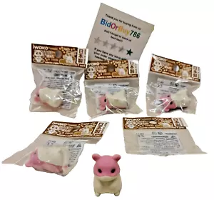 x5 IWAKO Erasers Hamster Novelty Mark Remover Rubber Genuine Made in Japan - Picture 1 of 6