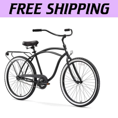 Bicicleta de crucero Around The Block para hombre - de una sola velocidad con neumáticos de pared blancos de 26 pulgadas Foto 1 de 4