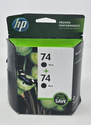 Картридж для принтера подлинный Twin HP 74 черный упаковка 2 шт. срок годности 2015 НОВЫЙ - Изображение 1 из 4