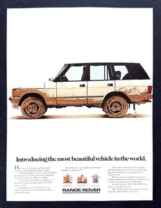 1987 Land Rover Range Rover SUV photo "Most Beautiful Vehicle" vintage print ad - Picture 1 of 1