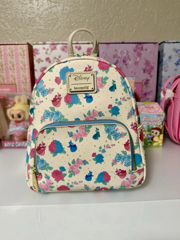 Mochila Loungefly Bella Durmiente Rosa Hada Madrinas Mochila Aurora Disney Foto 1 de 1