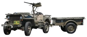 1/20 American 1/4 ton 4x4 truck (with trailer machine gun) plastic model 82002 - Picture 1 of 2