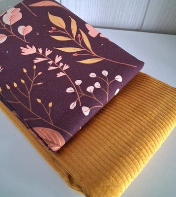 Oeko-Tex Stoffpaket 2 x 50 x 140/150 cm Canvas + Breitcord mais - Bild 1 von 2