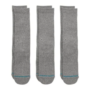 Stance Men's 3 Pack Icon Crew Socks grey heather - Picture 1 of 1