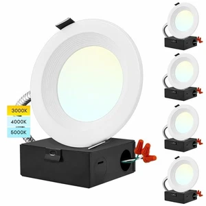 Luxrite 4" Commercial LED Recessed Light 9/12/15W 3 CCT Up to 1350 Lumens 4-Pack - Picture 1 of 8