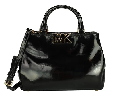 Michael Kors Black Satchel Bag Medium Handbag Patent Leather Florence RRP £310 - Image 1 of 4
