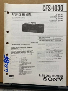 Original Sony Service Manual for the CFS Model Radio Boomboxes ~ Select One - Picture 1 of 6