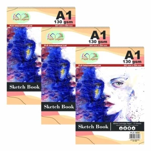3 x A1 Sketch Pad White Cartridge Paper Sketching Book Drawing Painting Doodling - Picture 1 of 13