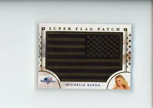 2017 Benchwarmer America the Beautiful Michelle Baena Super Flag Patch Gold Foil - Picture 1 of 2