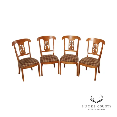 Ethan Allen 'Legacy' Set of Four Pineapple Carved Side Chairs Cover
