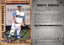 Brett Eibner Signed 2012 Choice Carolina League Top Prospects Card Auto AU