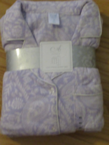 Adonna  Women's Warm Fleece Pajamas Set PJ's Size XS X Small PURPLE Floral NWT