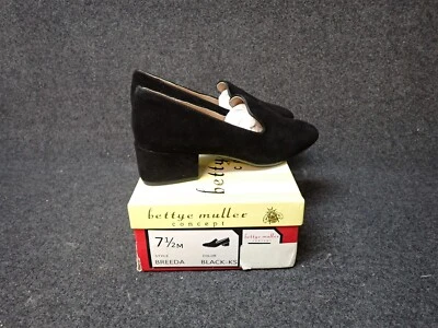 Novo Mocassim Bettye Muller Breeda Salto Bloco Camurça Preto Feminino Tamanho 7.5 (SS14) - Imagem 1 de 4