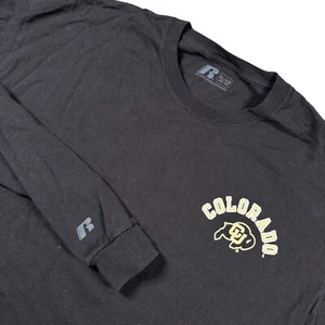 VTG Russell Colorado University Buffaloes Long Sleeve Black T-Shirt Sz XL - Picture 1 of 7