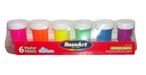 RoseArt 6 Pack Neon Washable Poster Paints Colors - Picture 1 of 1