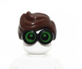 LEGO Robin Minifigure Hair with Green Glasses Reddish Brown 6174012 Batman 70922