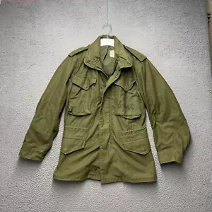 Vintage USMC Cold Weather Field Coat Jacket Mens XS Green Camo Alpha Industries - Picture 1 of 14
