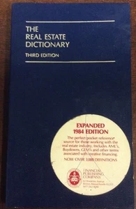 The Real Estate Dictionary Third Edition 1984 Softback BookGnu - Picture 1 of 12