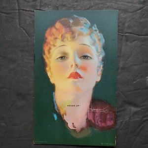 MUTOSCOPE CARD ALL AMERICAN GIRLS"HEADS UP ! UNCIRCULATED PINUP EXHIBIT ARCADE 