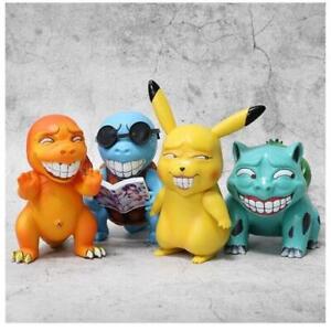 Pokemon Figures Lot Squirtle, Pikachu, Charmander & Bulbasaur B2